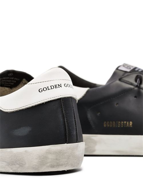 SUPER-STAR LEATHER UPPER SHINY LEATHER STAR AND HEEL GOLDEN GOOSE DELUXE BRAND | GMF00101.F000321.80203/BLACK/WHITE